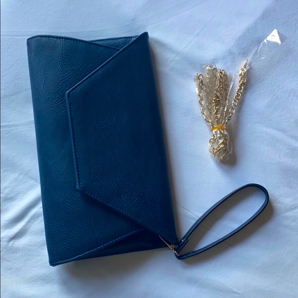 Navy Envelope Clutch - Picture 1 of 9